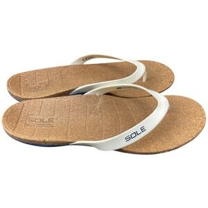 Sole Flip Flops Men Size 11 White Orthotic Cork Sandals Recork Thongs
